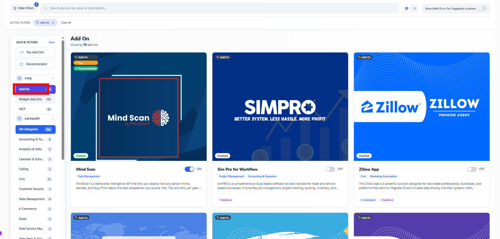 200+ Add-on apps